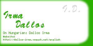 irma dallos business card